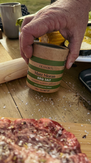 Olsson's x Matt Moran BBQ Salt Kraft canister 110g