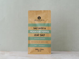 Saltbush & Mountain Pepper Leaf Salt Kraft Bag 500g