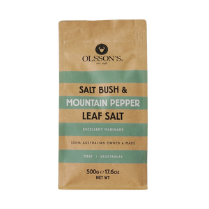 Saltbush & Mountain Pepper Leaf Salt Kraft Bag 500g