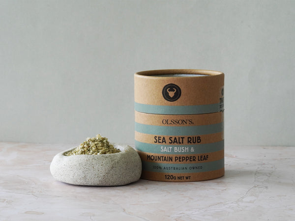 Saltbush & Mountain Pepper Leaf Salt Rub Kraft Canister 120g